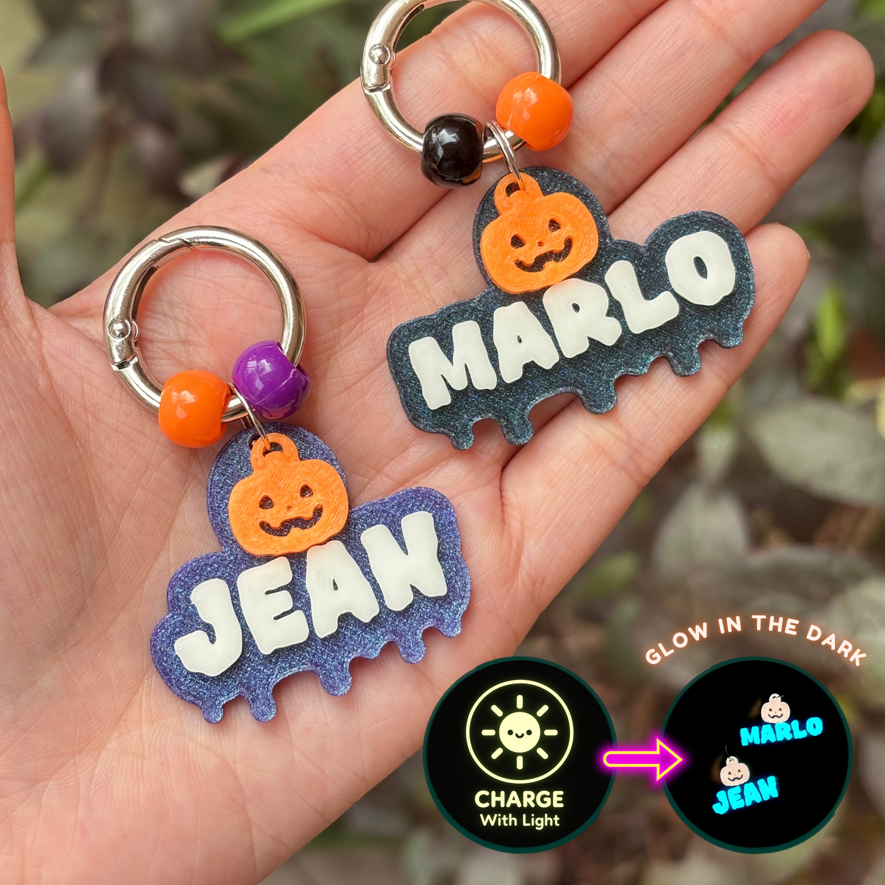 Gloween Name Tag (Glow in the dark) - Pet Charm
