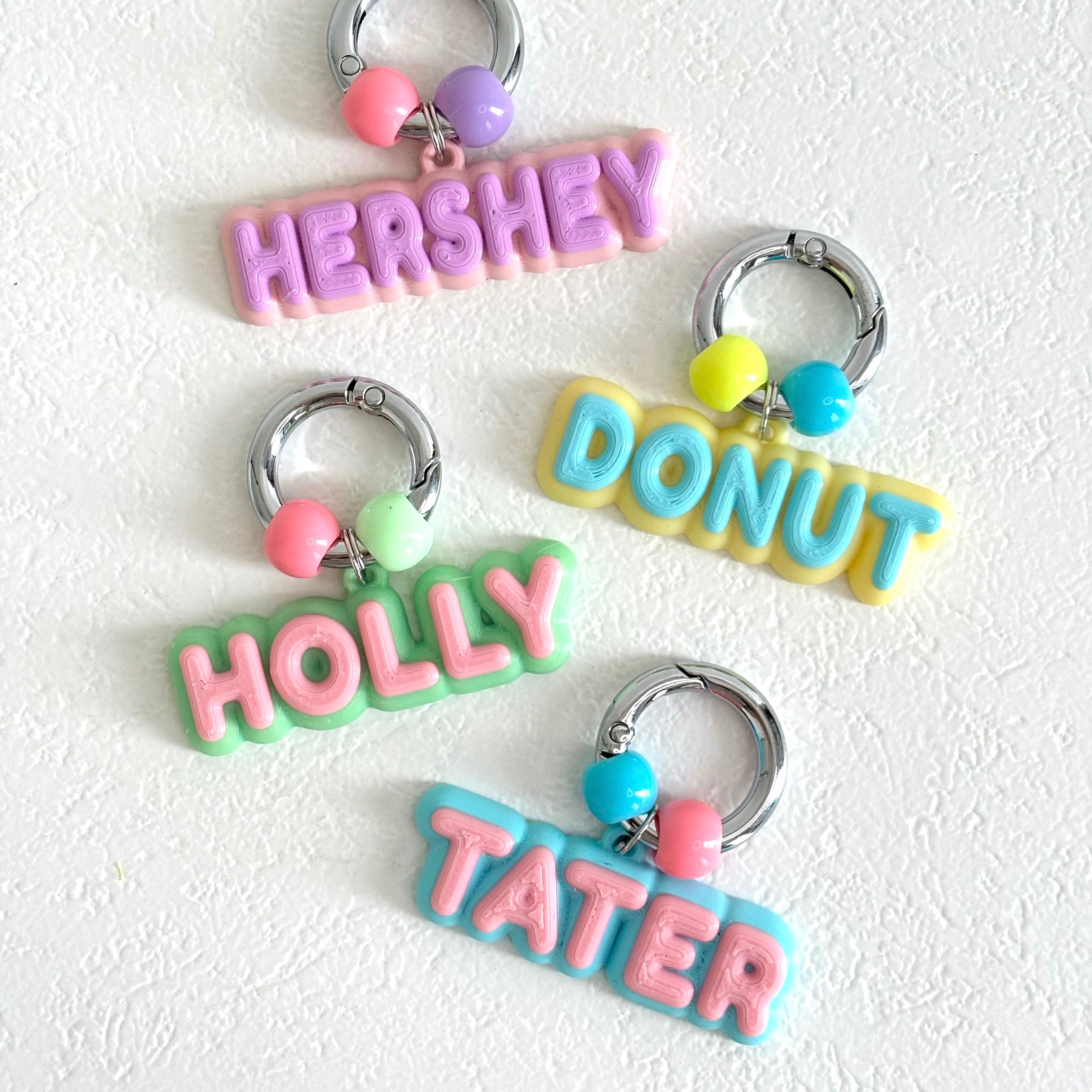 Puffy Pop 3d Name Tag -Pet Charm